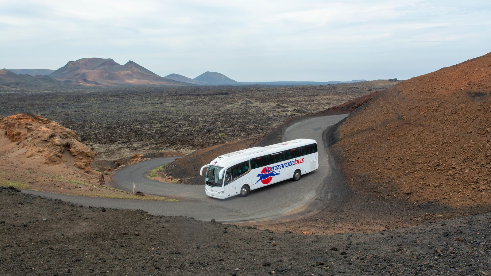 Full-size motorcoach parked at a stadium coach bay